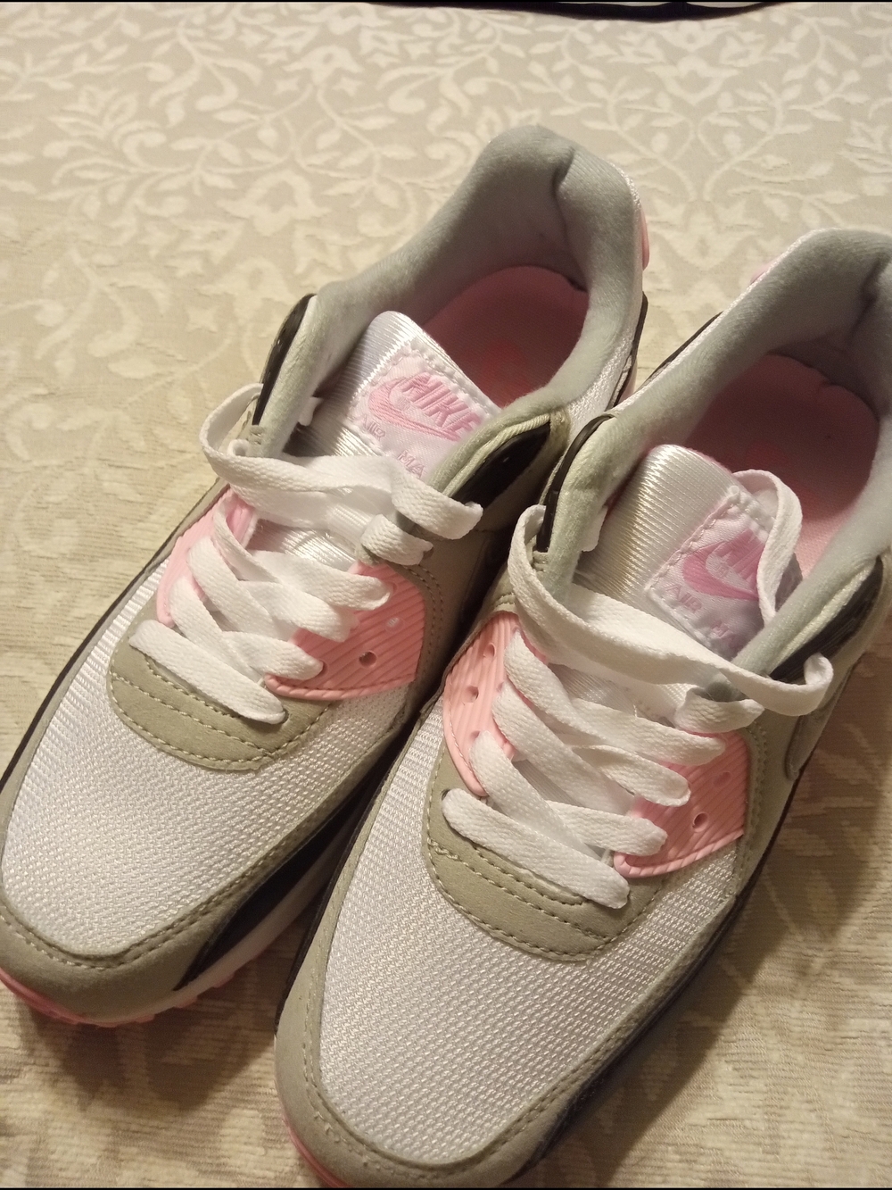 Nike Women’s White, Light Pink & Light Gray Lace-Up Athletic Sneakers